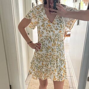 Floral Yellow and White Dress from Anthropologie